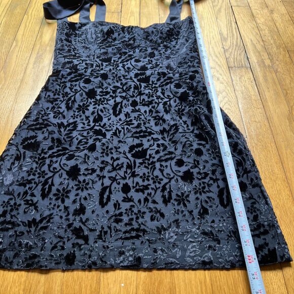 House Of Harlow 1960 Size S NEW Navy Blue Velvet Floral Sleeveless Mini Dress - Picture 7 of 16